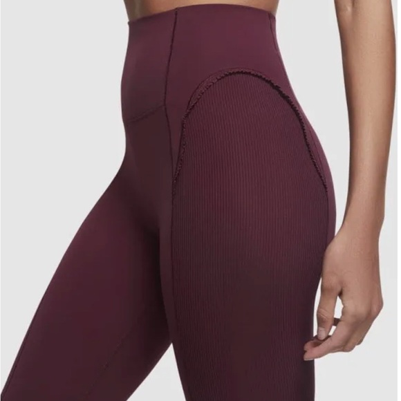 Nike Pants - Nike Yoga Luxe Infinalon 7/8 Women's Leggings Maroon Burgundy, Size S Dri-fit